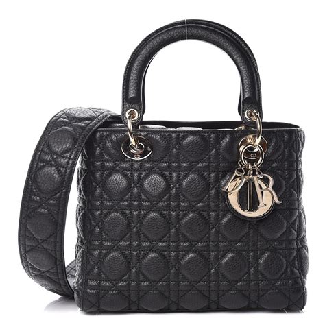 lady dior supple grained calfskin|Medium Lady Dior Bag Black Grained Cannage Calfskin .